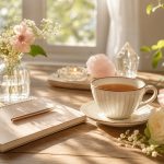 復縁相談の前に気持ちを整理するためのノートと花